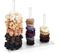 AUTOMP 3-Tier Acrylic Hair Accessories Holder, Clear Hair Tie Organiser Stand for Women & Teen Girls, Stylish Storage Gift for Her