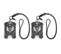 Autonomier 2Pack Heavy Duty Badge Holder with Adjustable Lanyard, Cool Tactical ID Card Badge Holder with Round Cord Paracord Lanyard Set, for Multiple Cards Keychain Clip for Men