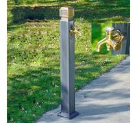 Autonomous Outdoor Water Faucet - Vertical Water Column with Hose Holder Freeze-Resistant Ground-Mounted Tap Post for Easy Access & Garden Irrigation