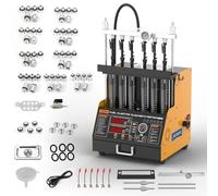 AUTOOL Fuel Injector Cleaner Tester Machine, Automotive Ultrasonic Fuel Injection Cleaner for 6 Cylinder Petrol Vehicles, GDI, EFI, FSI Fuel Injector Cleaning Kit 12V/70V/120V