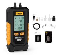 AUTOOL Manometer Gas Pressure Tester, Mini Digital Manometer HVAC, 6 Units Differential Dual Port Pressure Gauge -101 to 200Kpa, Data Zeroing with Backlight LCD Display