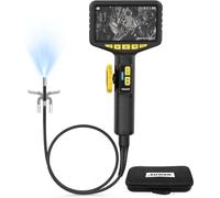 AUTOOL Two-Way 210° Endoscope Camera with Light, 0.21inch Borescope Inspection Camera, 5-inch 1080P Articulating Borescope with LED Light Flexible Cable, 32GB SD Card