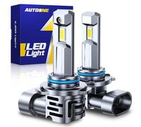 AUTOONE 9006 Upgraded LED Bulb, 700% Brighter HB4 with Turbofan, 6500K, Cool White, 1:1 Size Mini Halogen Bulbs, 2 Pack