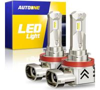 AUTOONE H11/H8/H9 LED bulbs, Plug and play fog light replacement, 500% brighter, white 6000K, canbus ready direct fit