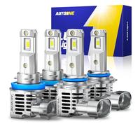 AUTOONE Upgraded H11 9005 LED Bulbs Combo 50000LM 600% Brighter, HB3/9005 and H8/H9/H11 Halogen Replacement Fog Lights, 6500K White Direct Installation, Pack of 4