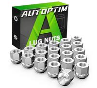 AUTOPTIM M12X1.5 Open End Lug Nuts - Replacement for Acura Honda Buick Chevy Toyota Lexus Ford Cadillac Aftermarket Wheel, Chrome 20PCS 3/4" Hex 0.84" Long by 0.9" Wide Lug Nuts