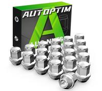AUTOPTIM M14x1.5 OEM Lug Nuts - Replacement for Ford Mustang Edge Explorer MKX MKZ Aviator Factory Wheel, Chrome 13/16" 21mm Hex, 20 PCS One-Piece Auti-Rust Tire Lug Nuts, OE#ACPZ-1012-M 611-007