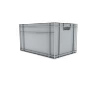 AUTORCE Euro Stacking Industrial Plastic Storage Boxes - 20Lt, 46Lt, 66 Lt Blue or Grey Heavy Duty Container Crate Box (66 Litres - 60x40x33 cm - GREY)