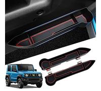 Autorder Door Side Storage Box for Suzuki Jimny 2019-2025 JB64 JB74 Accessories Armrest Phone Container Door Organizer Handle Pocket Tray with Red Mats 2 Pack