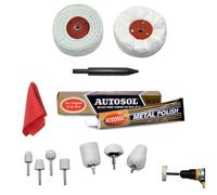 Autosol Metal, Aluminium, Stainless Steel, Alloys, Brass Polish & Polishing Kit. Cleans, Removes Tarnishes, Polishes