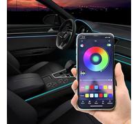 AutoStyle 10-Piece Multi-Color LED Interior Ambience Lighting with App Control & 8-meter Optical Fiber