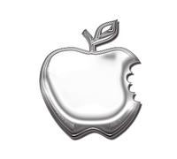 AutoStyle 2/33309 Car Sticker Aluminium Apple, 5 x 5.5 cm