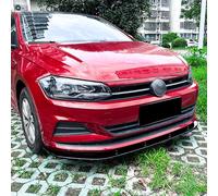 AutoStyle Front spoiler lip compatible with Volkswagen Polo (AW) 2017-2022 & FL 2022- excl. R-Line/GTi (Glossy Black ABS)