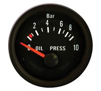 AutoStyle Performance Instrument Black Oil Pressure Gauge 0-10 bar 52mm