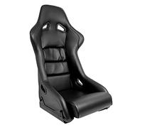 AutoStyle Sport seat 'BS1' - Black Synthetic leather - Non-reclinable fibreglass back-rest - incl. slides