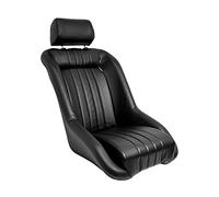 AutoStyle Sport seat 'Classic' - Black Synthetic leather - Non-reclinable back-rest + Head-rest - incl. slides