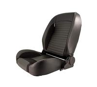 AutoStyle Sport seat 'Classic II ' - Black Synthetic Leather + Suede + Grey stitching - Left-side reclinable back-rest - incl. slides