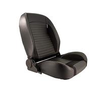 Sport seat 'Classic II ' - Black Synthetic Leather + Suede + Grey stitching - Right-side reclinable back-rest - incl. slides