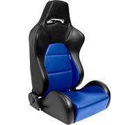 AutoStyle Sport seat 'Eco' - Black/Blue Synthetic leather - Right-side reclinable back-rest - incl. slides