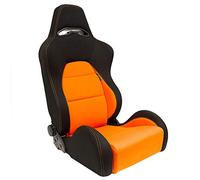 AutoStyle Sport seat 'Eco' - Black/Orange - Dual-side reclinable back-rest - incl. slides