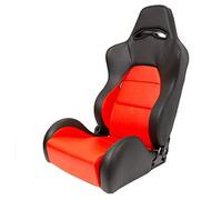 AutoStyle Sport seat 'Eco' - Black/Red Synthetic leather - Right-side reclinable back-rest - incl. slides