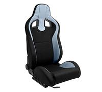 AutoStyle Sport seat 'MR' - Black Synthetic leather + Grey Pine Fabric- Dual-side reclinable back-rest - incl. slides