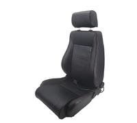 AutoStyle Sport seat 'Retro II' - Black Synthetic leather + Red stitching - Dual-side reclinable back-rest - incl. slides