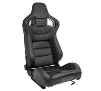 Sport seat 'RK' - Black Synthetic leather + Red stitching - Dual-side reclinable back-rest - incl. slides