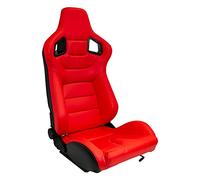 AutoStyle Sport seat 'RK' - Red Synthetic leather - Dual-side reclinable back-rest - incl. slides