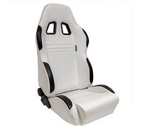 AutoStyle Sport seat 'Type T' - White/Black Synthetic leather - Dual-side reclinable back-rest - incl. slides
