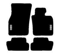AUTOSTYLE Tailored Black Car Mats to fit - Mini Mk3 3 Door F56 2014-2024 with Black/Silver/Grey Union Jack Logo STANDARD CARPET Black Cloth Binding
