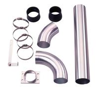AutoStyle Universal DIY Air-Intake Kit Anodized Silver coloured Matt-Aluminium 76mm