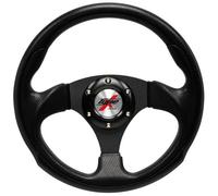 AutoStyle Universal steering wheel 'Eruption' - Ø295mm - Black PU-leather + Black spokes