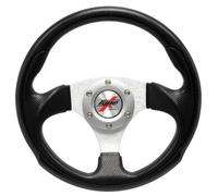AutoStyle Universal steering wheel 'Eruption' - Ø295mm - Black PU-leather + Silver spokes