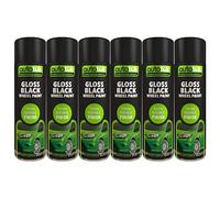 Autotek Gloss Black Wheel Multi-Purpose Spay Paint Tough Durable Finish 500ml x6