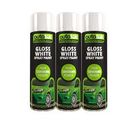 AutoTek Gloss White Muiti-Purpose Aerosol Spay Paint 500mlx3