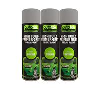 Autotek Grey High Build Primer Spray Paint 500ml x3