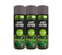 AutoTek Grey Primer Multi-Purpose Aerosol Spay Paint 500ml x3