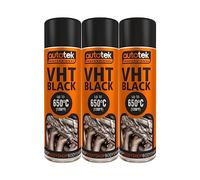 Autotek Matt Black VHT Very High Temperature Aerosol Spay Paint 500ml x3
