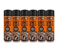 Autotek Matt Black VHT Very High Temperature Aerosol Spay Paint 500ml x6