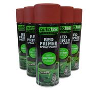 RED PRIMER (PACK OF 3) Autotek 500ml Acrylic Spray paint High Build for Metal, Plastic,