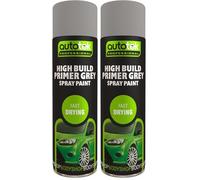 Autotek Professional Fast Drying Spray Paint, High Build Primer Grey, 500 ml, Primers (Pack of 2)