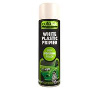 Autotek Professional High Covering Power Spray Paint, White Plastic Primer, 500 ml