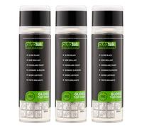 Autotek Quick Dry High Coverage Aerosol Spray Paint Gloss Black 300ml x3