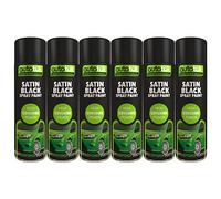 AutoTek Satin Black Multi-Purpose Aerosol Spay Paint 500ml x6