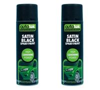 Autotek Satin Black Spray Paint 500ml (Pack of 2)