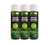 AutoTek White Primer Multi-Purpose Aerosol Spay Paint 500ml x3