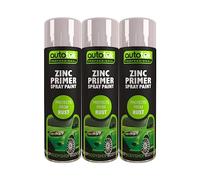 AutoTek Zinc Primer Multi-Purpose Aerosol Spay Paint 500ml x3