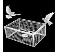 AutoTrap Bird Cage - Entry Only, No Exit, Pigeon Trap with Escape-Proof Design, Bird Traps for Small Birds Live, Pigeon Trap Door, Chicken and Bird Trap Cage(Four Entries,60 * 60 * 26cm)