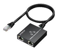 AUTOTULET High-Speed 1-to-2 Gigabit Ethernet Splitter with USB Power Cable - Simultaneously Connect 2 Devices for Efficient Networking on Cat5/5e/6/7/8 Cables